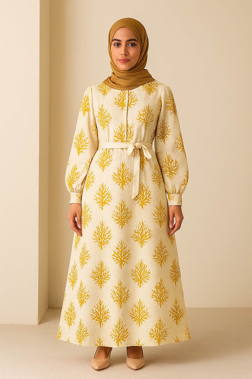 Robe longue Élégance Dorée  collection été 2025