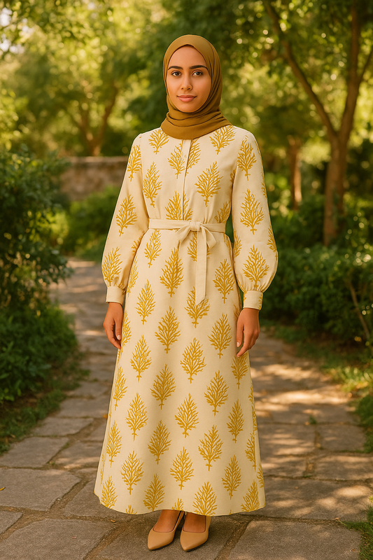 Robe longue Élégance Dorée  collection été 2025
