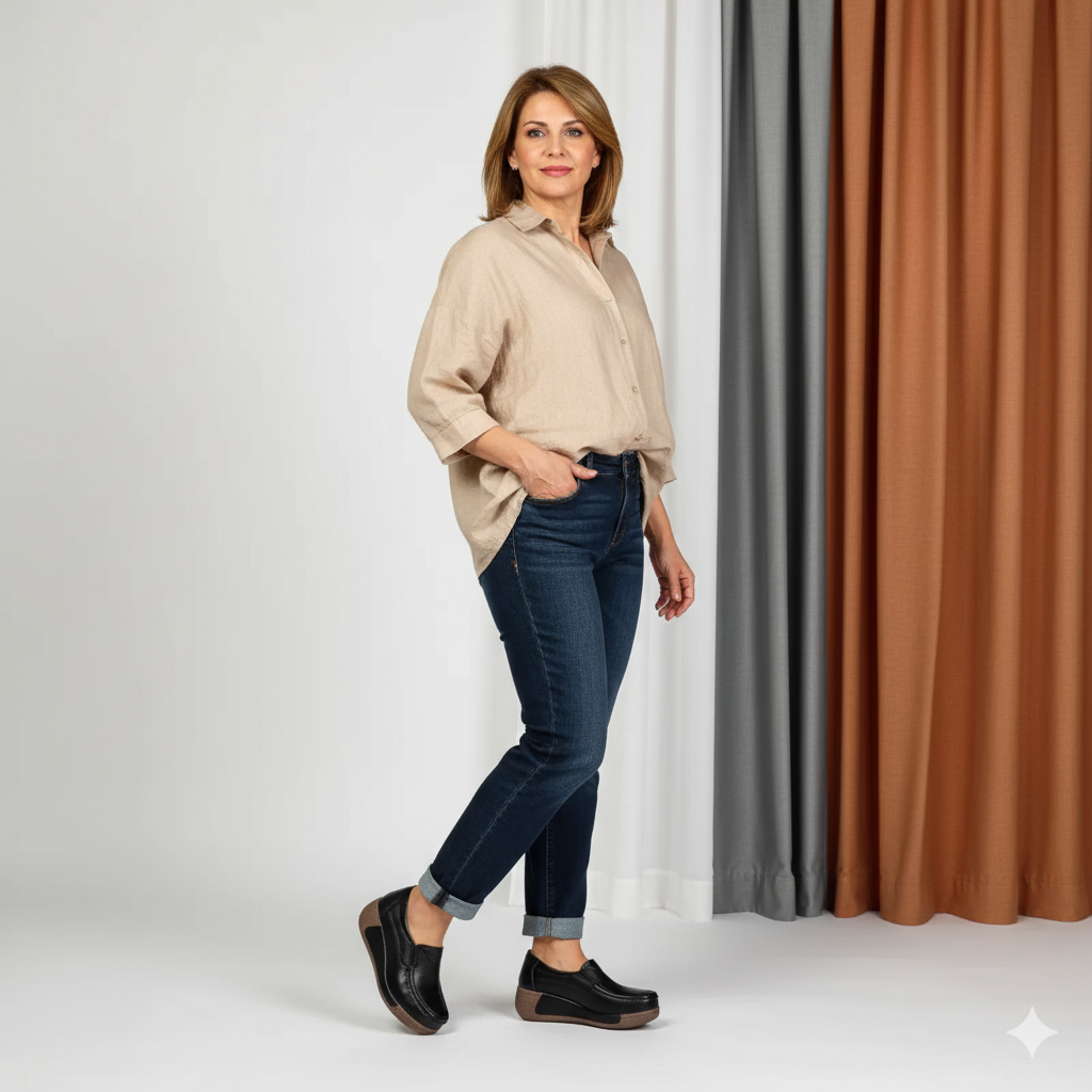 👠 حذاء طبي جلد بكعب | Chaussure Médicale Cuir à Talon TR