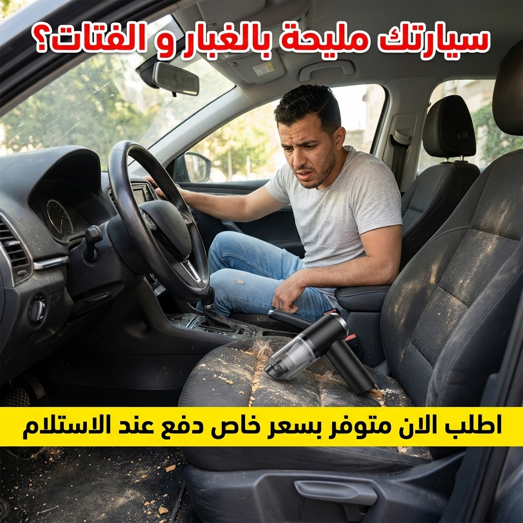 سيارة مليئة بالغبار والفتات